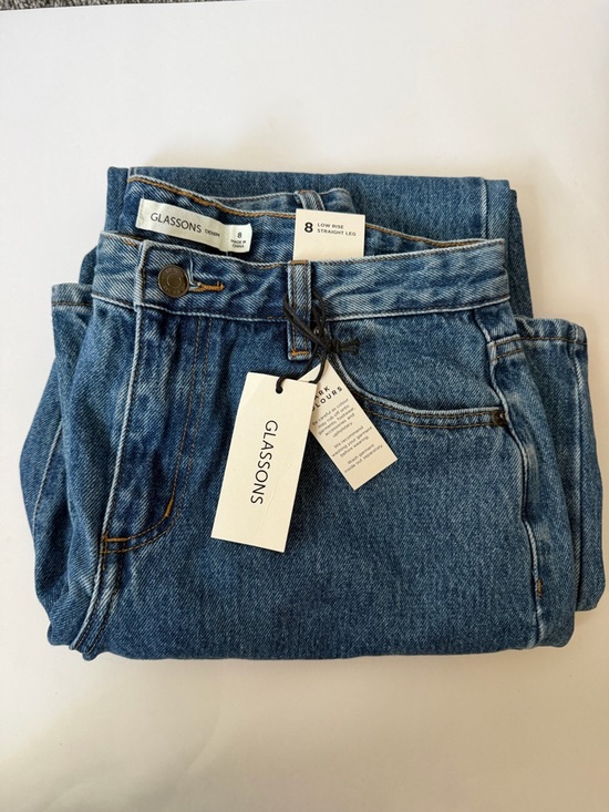 Glassons Blue Low-Rise Straight Jeans - Picture 2 of 2